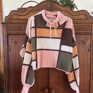 women’s multi colored crocheted sweater from buckle 🎀